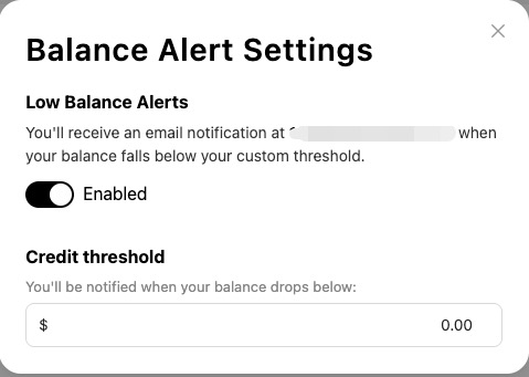 Low Balance Alert
