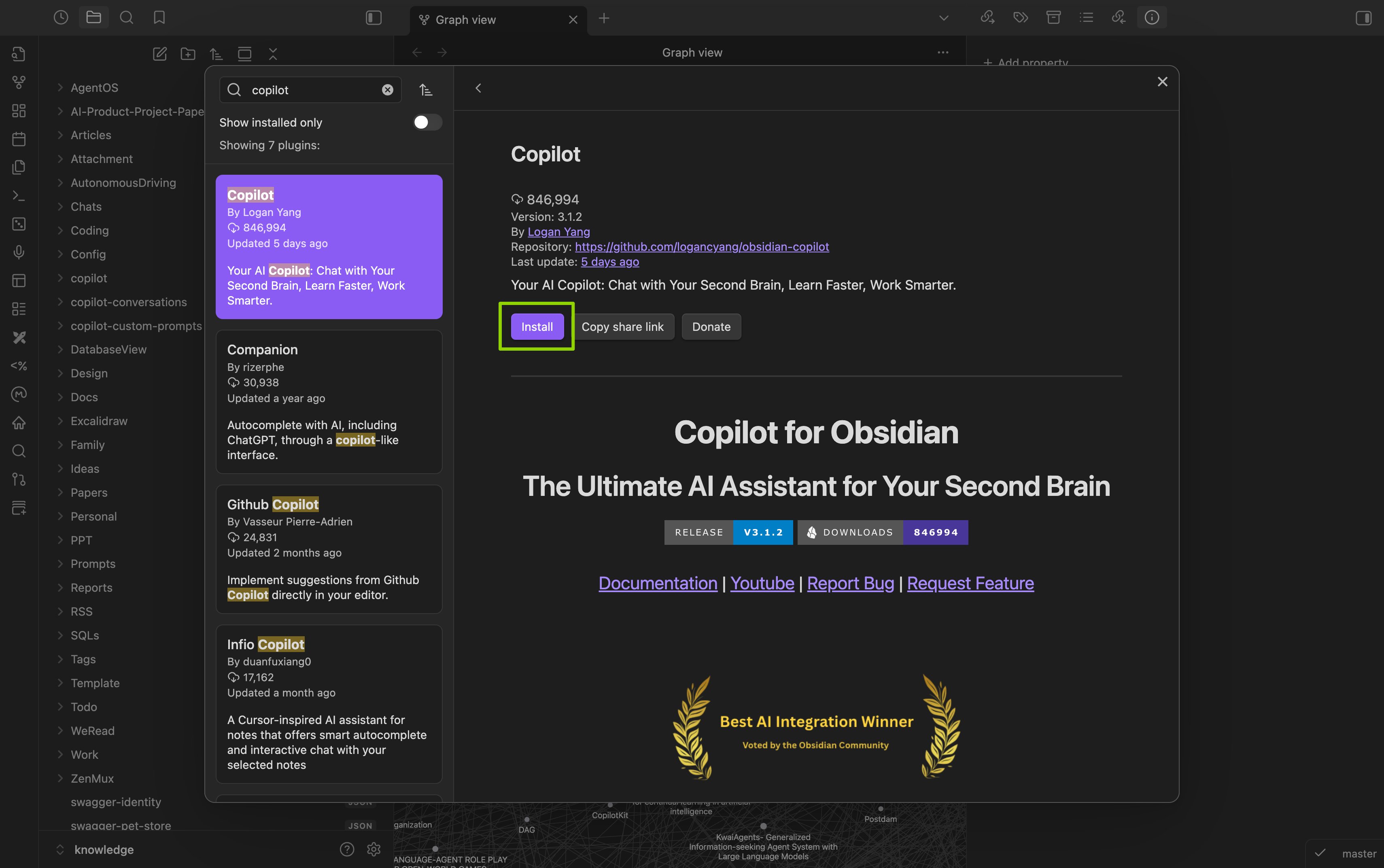Install Copilot plugin